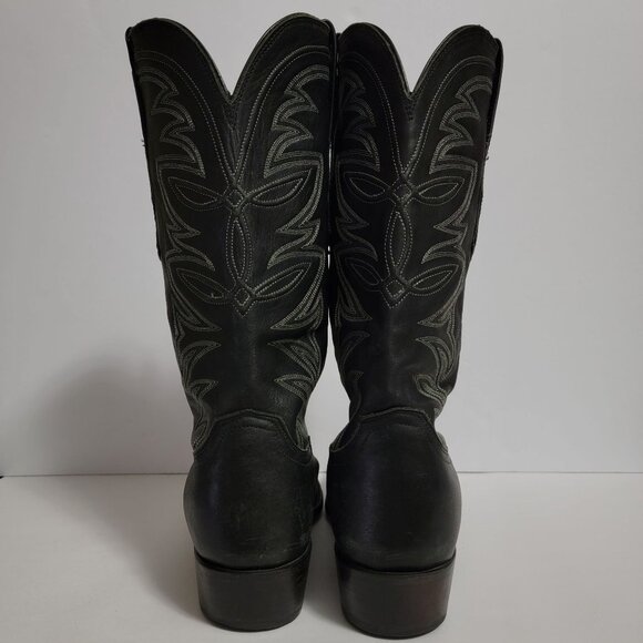 Lucchese Bootmaker Mens Black Leather Western Cowboy Rodeo Boots 9 D N96167 - Picture 4 of 13